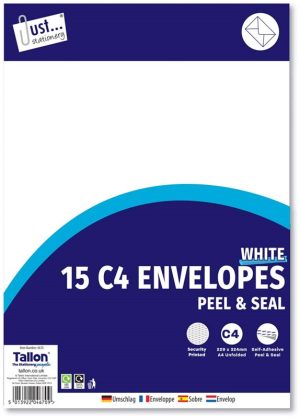 C4 Envelopes White 15 Pack