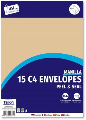 C4 Envelopes Brown 15 Pack