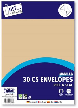 C5 Envelopes Brown 30 Pack