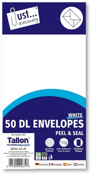 DL Envelopes White 50 Pack