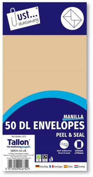 DL Envelopes Brown 50 Pack