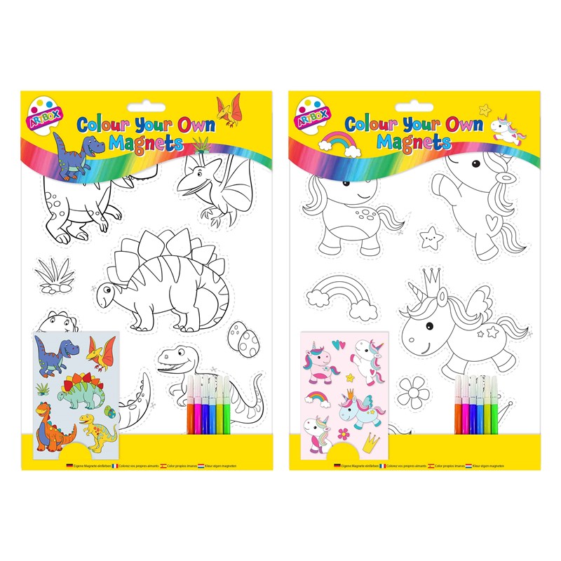 Colour Your Own Magnets with 6 crayons pens