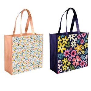 Flower Print Large Shopping Bag