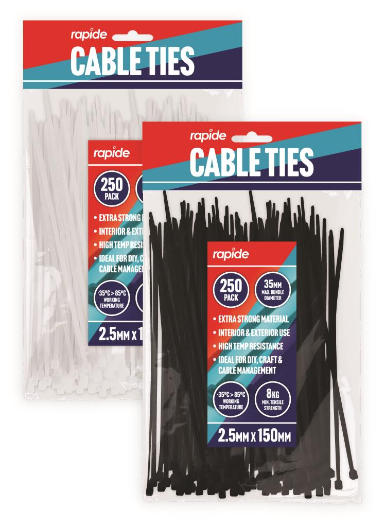 Cable Ties 2.5mm x 150mm 250 Pack