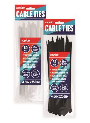 Cable Ties 4.8mm x 250mm 50 Pack
