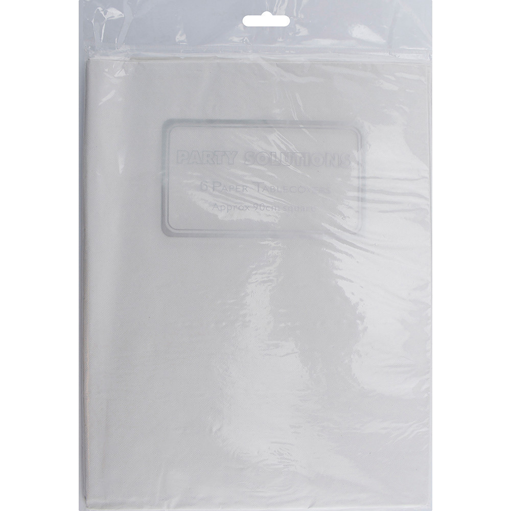 Paper Table Covers White 90cm x 90cm 6 Pack