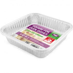 Foil Oven Dishes Square 222x222x46mm 3 Pack