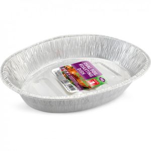 Foil Roasting Oval Dish 468 x 340 x 85mm 1 Pack
