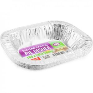 Foil Pie Dish Rectangular 195x145x35 5 Pack
