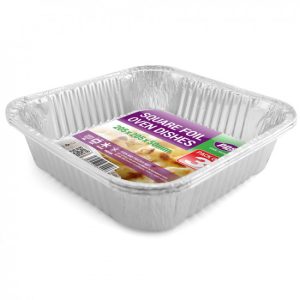 Foil Oven Dishes Square 205x205x50mm 3 Pack